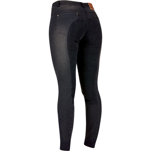 Dublin Womens Shona Full Suede Seat Denim Breeches - Ash